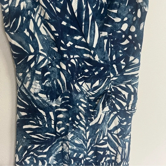Jonathan Simkhai Priscilla Palm Print Sleeveless V-Neck Midi Dress Blue Women 2 - Picture 6 of 12